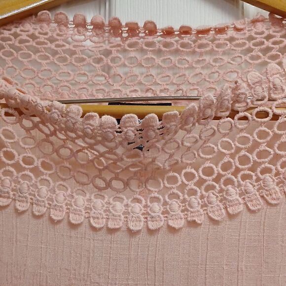 By & By Melon/Peach Ombre' Short Sleeved Semi Sheer Blouse XL - Picture 2 of 9